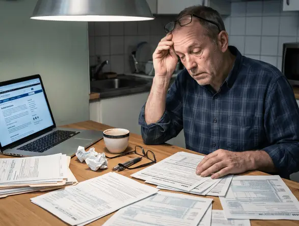 Person reviewing federal paperwork for a National Park Access Pass application