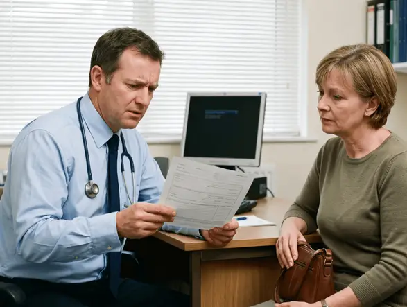 Frustrated person surrounded by tax paperwork