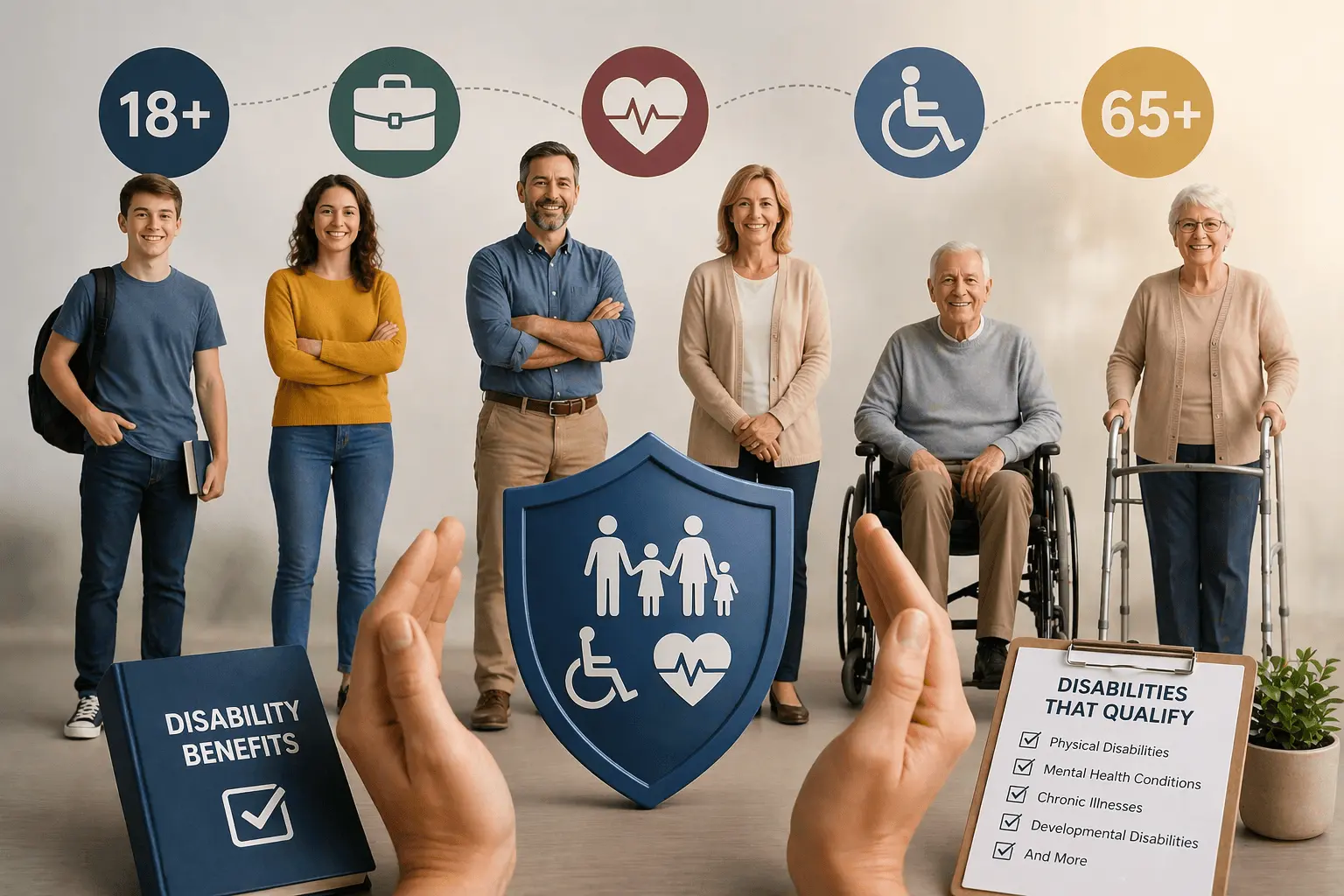 Disability benefits by age 18 to 65+: complete guide to disabilities that qualify for disability benefit