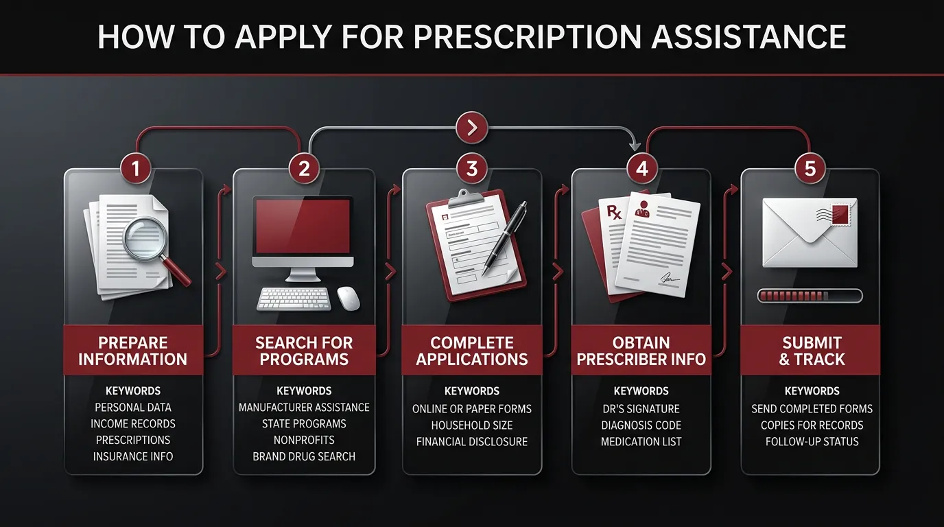Infographic: How to apply for prescription assistance - How to apply for prescription assistance