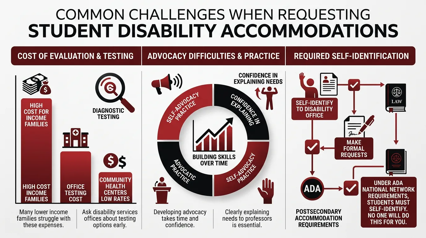 Infographic: Common Challenges Students Face When Requesting Disability Accommodations - Student Disability Accommodations Gu