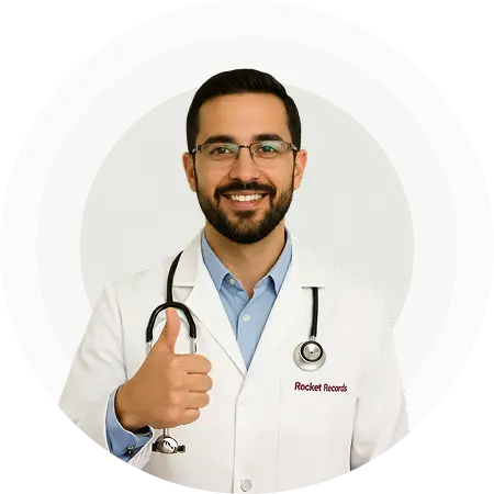 Rocket Records doctor giving a thumbs up