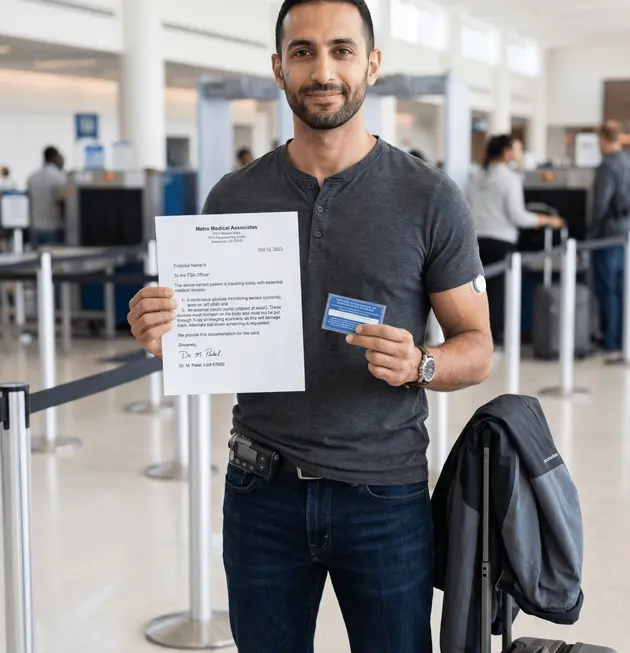 Physician conducting a telehealth visit to certify a TSA medical notification letter